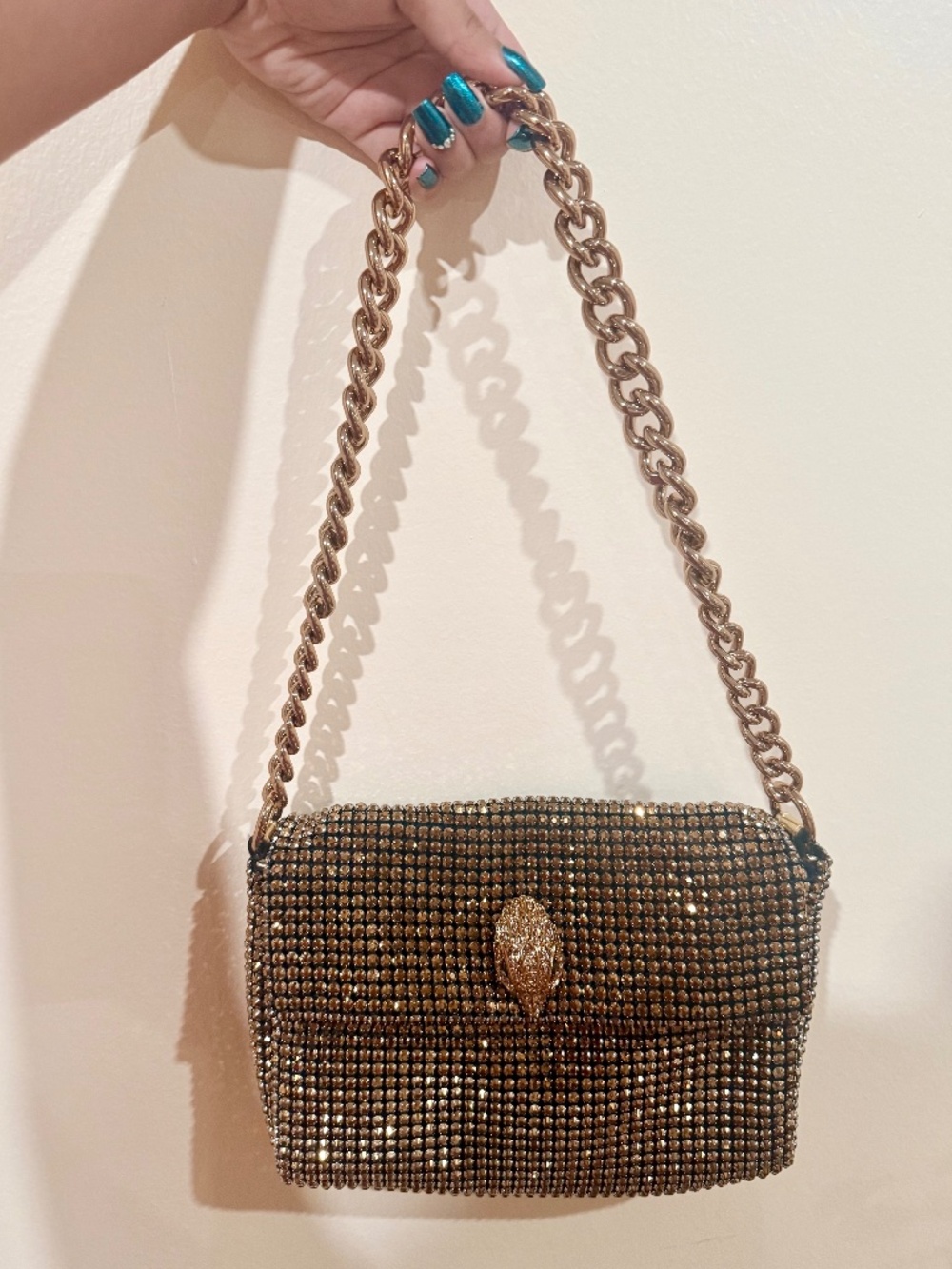Kurt Geiger Gold Small Party Shoulder Bag NWOT